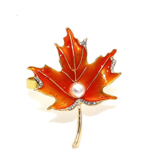 8 Orange Maple Leaf Napkin Rings, Harvest Table Setting, Fall Table Decor, Thanksgiving Table Decor, Orange Leaves, Fall Decor, Leaf Decor