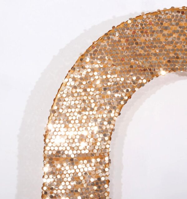 8 FT. Sequin Gold Wedding Arch Cover, Gold Photo Backdrop, Large Sequin Arch Stand Cover, Ceremony Decoration, Floral Arch, Sparkly Arch