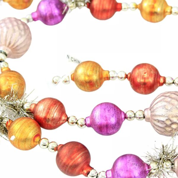 84" Vintage Style Heirloom Glass Bead Tinsel Garland, Christmas Tree Decorations, Ornament String Garlands, Wholesale Garland Decor