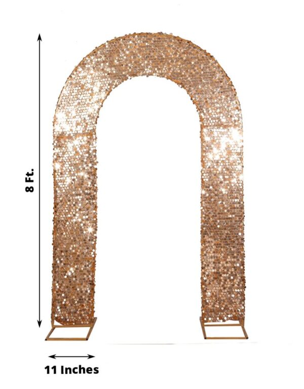 8 FT. Sequin Gold Wedding Arch Cover, Gold Photo Backdrop, Large Sequin Arch Stand Cover, Ceremony Decoration, Floral Arch, Sparkly Arch