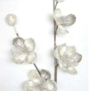 35" Crystal Encrusted Magnolia Stem, Crystal Spray, Christmas Tree Decorations, Crystal Picks, Crystal Floral Sprays, Holiday Florals, Sale