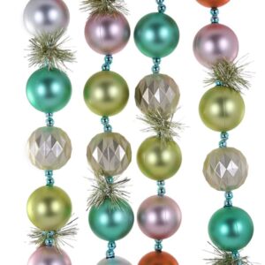 72" Glass Ball Bead Garland, Christmas Tree Decorations, Ornament String Garlands, Wholesale Decor, Whimsical Colorful Rainbow Garland