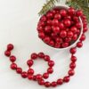 6 FT. Faux Dark Red Cranberry Garland, Christmas Tree Decorations, Artificial Cranberries, Primitive String Old Decor, Wholesale Garlands