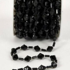 30 FT. Black Acrylic Crystal Garland, Christmas Tree Decorations Sparkly String Beads, Sparkly Crystal Decor, Gothic Decor, Crystal Beads