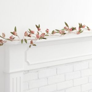 6 FT. Metal Tulip Garland, Pink Home Spring Decor, Easter Florals Arrangements, Spring Home Decor, Pink Tulip Garland, Blush Pink Garland