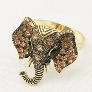 12 Elephant Rhinestone Napkin Rings, Animal Table Setting, Table Decor, Ganesh Decor, Exotic Table Decor, Indian Home Decor, Elephant Decor