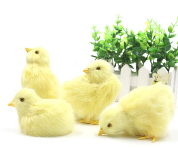 FOUR Baby Chicks Display, Yellow Chicks, Artificial Birds Decoration, Spring Decor, Baby Chick Props, Easter Table Settings, Cute Home Decor