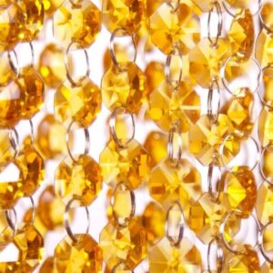 3 FT. Yellow Glass Crystal Garlands, Christmas Tree Decorations, Yellow Wholesale Crystals, Glass Bead Garland, 14mm Crystals on Rings