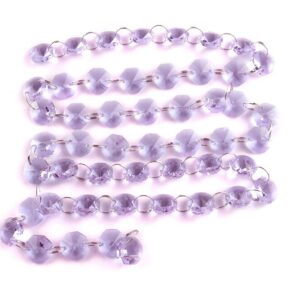 3 FT. Lilac Glass Crystal Garlands, Christmas Decor, Lavender Wholesale Crystals, Light Purple Glass Bead Garland, 14mm Crystals on Rings