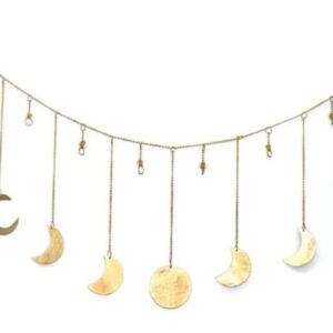 53" Metal Gold Lunar Phases Garland, Moon Garland, Space Garland, Out of Space Garland, Astronomy, Farm House, Mantle Fireplace, Moon Decor