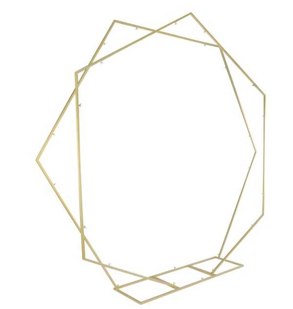 8 FT. Gold Double Hexagon Wedding Arch, Gold Geometric Backdrop, DIY Photo Backdrop, Photography Stand, Ceremony Outdoor Decor, Floral Arch