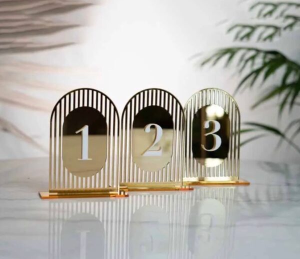 Elegant Gold Frame Acrylic Freestanding Table Sign Holders, Number Display Stands, Wedding Frames, Event Table Numbers, Anniversary Table