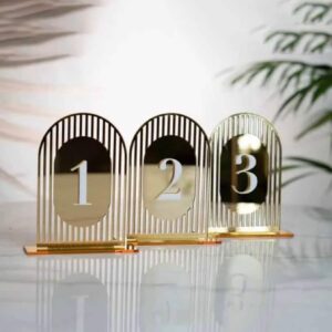 Elegant Gold Frame Acrylic Freestanding Table Sign Holders, Number Display Stands, Wedding Frames, Event Table Numbers, Anniversary Table