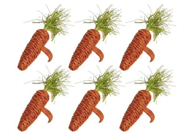 SIX Carrot Napkin Rings, Easter Table Setting, Easter Table Decor, Spring Table Decor, Bunny Home Decor, Carrot Table Decor, Spring Home