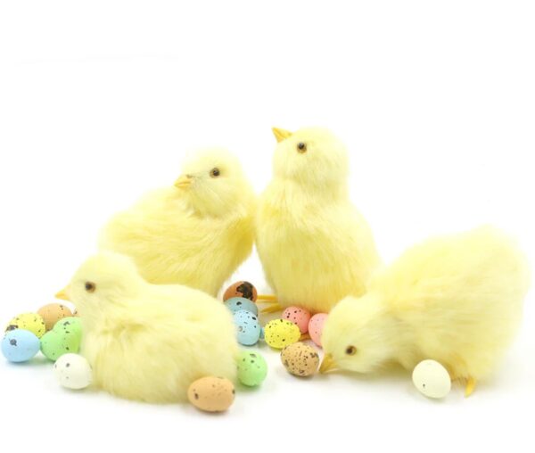 FOUR Baby Chicks Display, Yellow Chicks, Artificial Birds Decoration, Spring Decor, Baby Chick Props, Easter Table Settings, Cute Home Decor