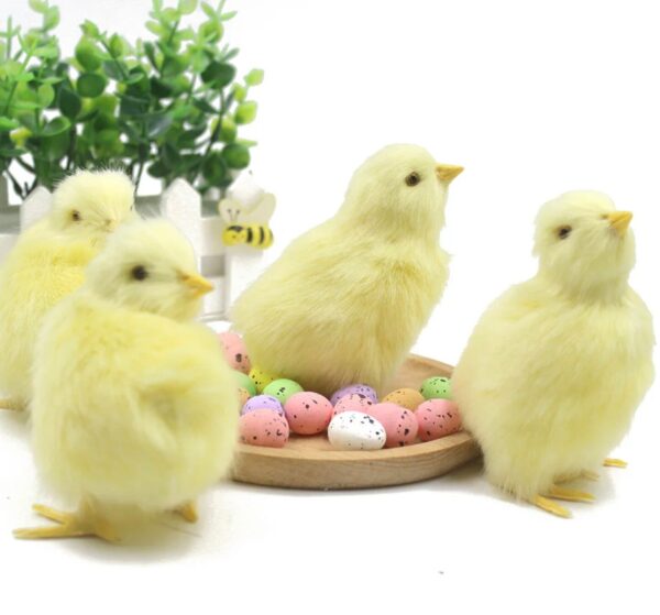 FOUR Baby Chicks Display, Yellow Chicks, Artificial Birds Decoration, Spring Decor, Baby Chick Props, Easter Table Settings, Cute Home Decor