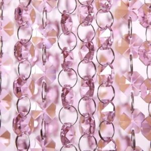 3 FT. Pink Glass Crystal Garlands, Christmas Tree Decorations, Sparkly Decor, Wholesale Crystals, Glass Bead Garland, 14mm Crystals on Rings