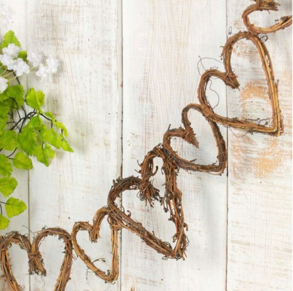 5 FT. Heart Grapevine Garland, Farmhouse Valentines Day, Heart Decor, Valentines Day Decor, Rustic Garland, Valentine's Day Garland