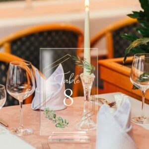 Modern Frame Acrylic Freestanding Table Sign Holders, Number Display Stands, Wedding Frames, Event Table Numbers, Anniversary Table, Signs