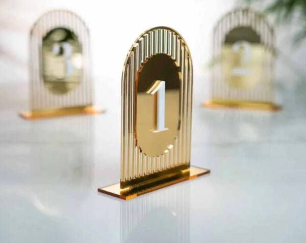 Elegant Gold Frame Acrylic Freestanding Table Sign Holders, Number Display Stands, Wedding Frames, Event Table Numbers, Anniversary Table