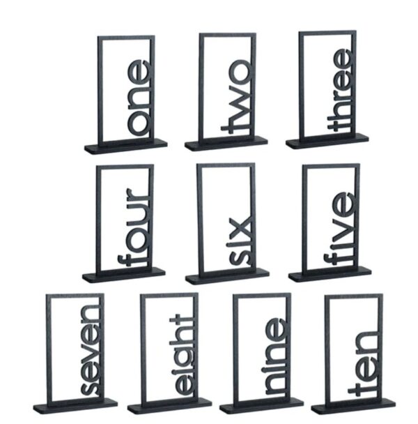 Black Modern Frames Freestanding Table Sign Holders, Wood Number Display Stands, Wedding Frames, Event Table Numbers, Wooden Table, Signs