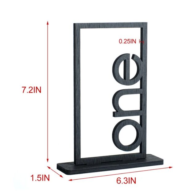 Black Modern Frames Freestanding Table Sign Holders, Wood Number Display Stands, Wedding Frames, Event Table Numbers, Wooden Table, Signs