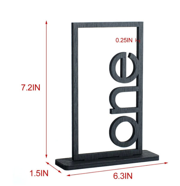 Black Wooden Table Frames Freestanding Table Sign Holders, Wood Number Display Stands, Wedding Frames, Event Table Numbers, Modern Table