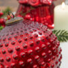 6" Round Hobnail Ruby Mercury Glass Ornament - Image 2