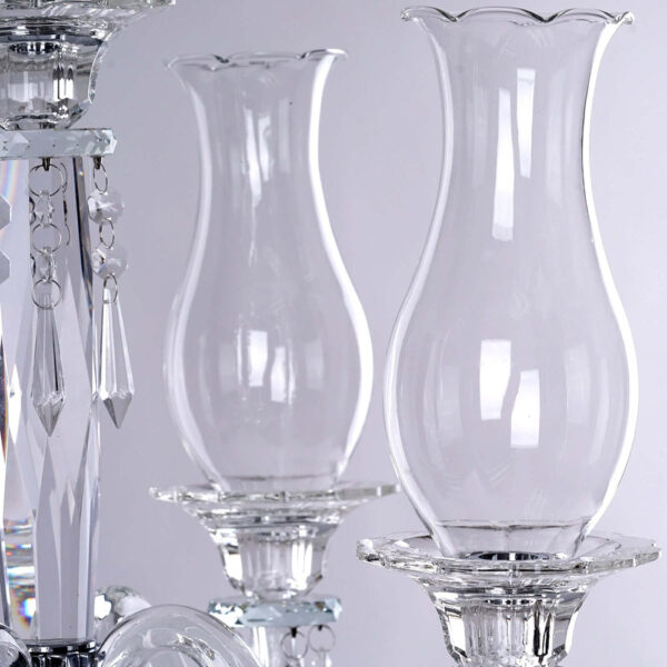 40 inch Five Arm Premium Crystal Glass Taper Candle Holder Candelabra