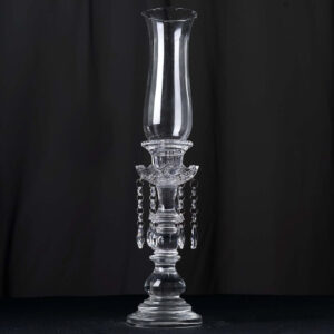 20” Premium Single Crystal Glass Hurricane Candle Taper Candlestick Holder