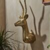 Metal Antelope Head Wall Mount Wall Art