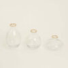 Set of 3 Clear Glass Bud Vases With Metallic Gold Rim, Modern Flower Vases – Assorted Sizes