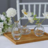 Set of 3 Clear Glass Bud Vases With Metallic Gold Rim, Modern Flower Vases – Assorted Sizes