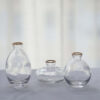 Set of 3 Clear Glass Bud Vases With Metallic Gold Rim, Modern Flower Vases – Assorted Sizes