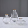 Set of 3 Clear Glass Bud Vases With Metallic Gold Rim, Modern Flower Vases – Assorted Sizes