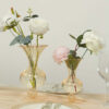 Set of 4 Amber Light Gold Glass Bud Flower Vases – 7″,9″