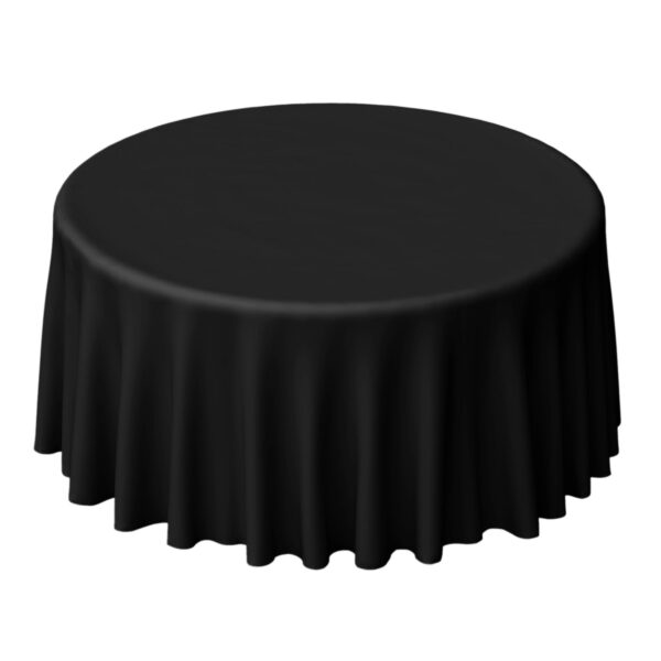 Polyester Round Tablecloth 120" Black - Durable & Seamless Design for Polished Event Styling - Image 7