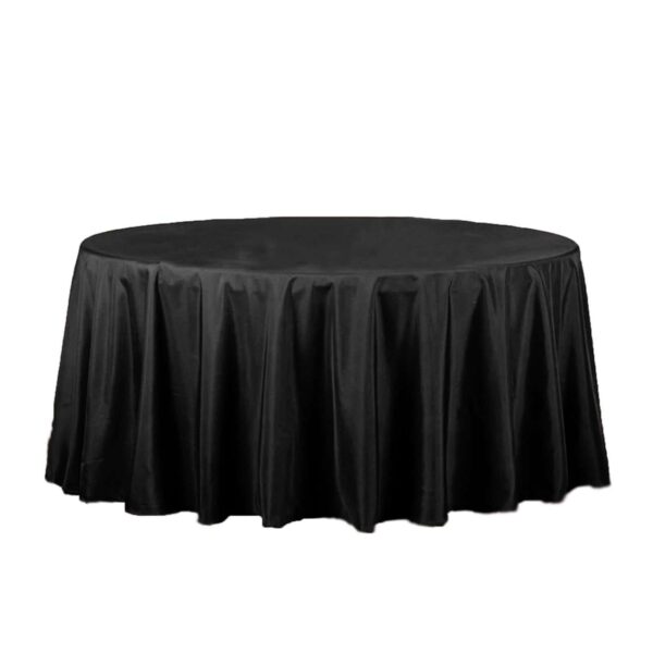 Polyester Round Tablecloth 120" Black - Durable & Seamless Design for Polished Event Styling - Image 8