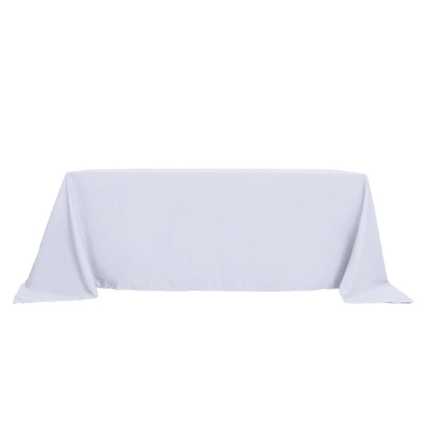 Polyester Rectangle Tablecloth 90"x132" White with Seamless Finish - Sophisticated Style for Wedding Receptions - Image 7